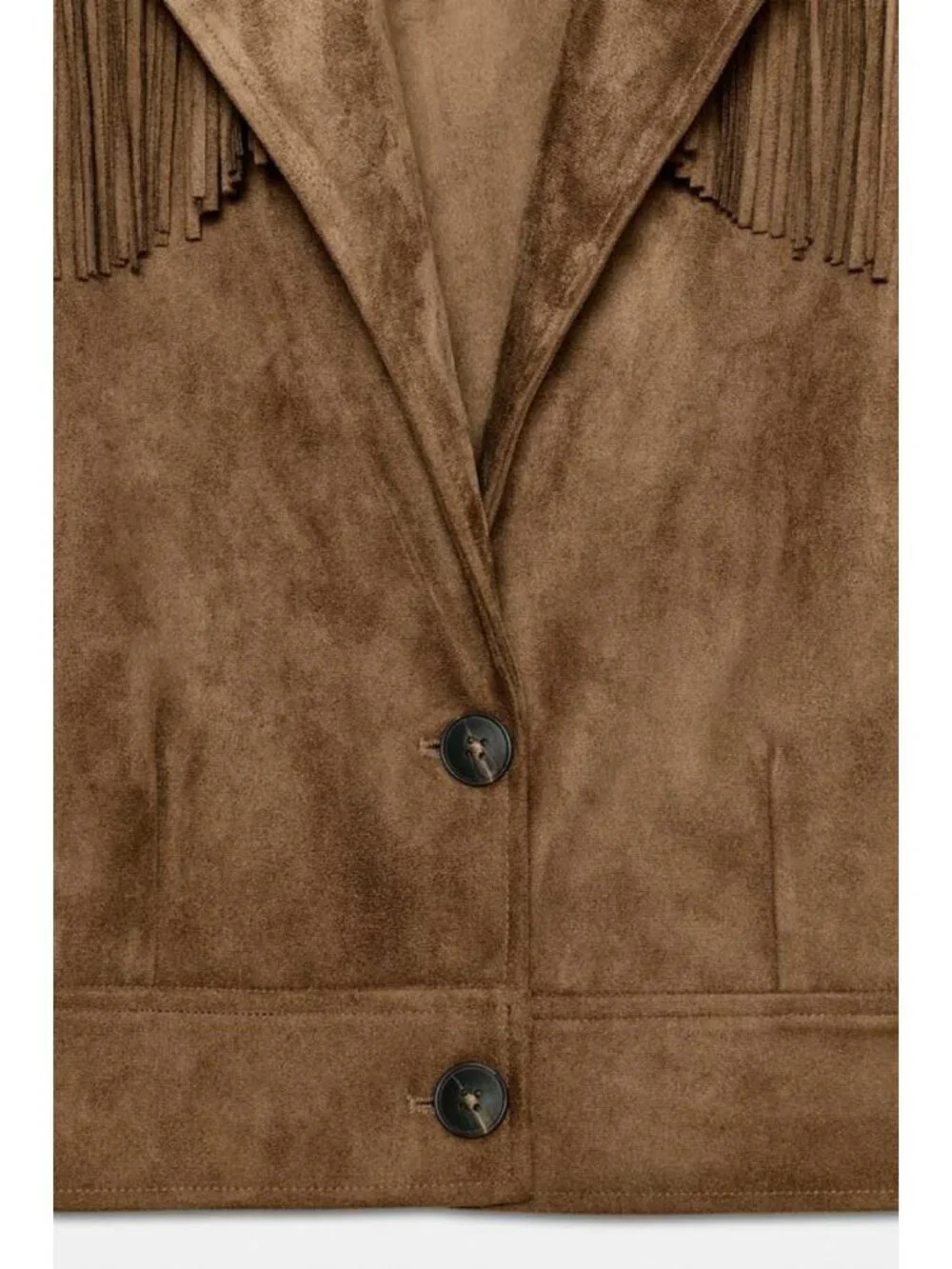 ZARA FRINGED FAUX SUEDE JACKET - Picture 5 of 5